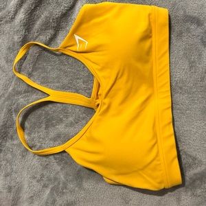 Yellow gym shark sports bra. Size medium. NO PADDING